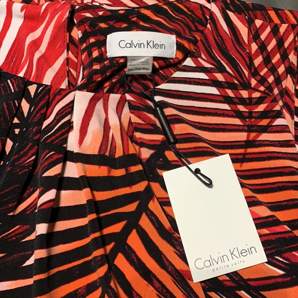 Calvin Klein Tropical Printed Sleeveless Top Size PM NWT
